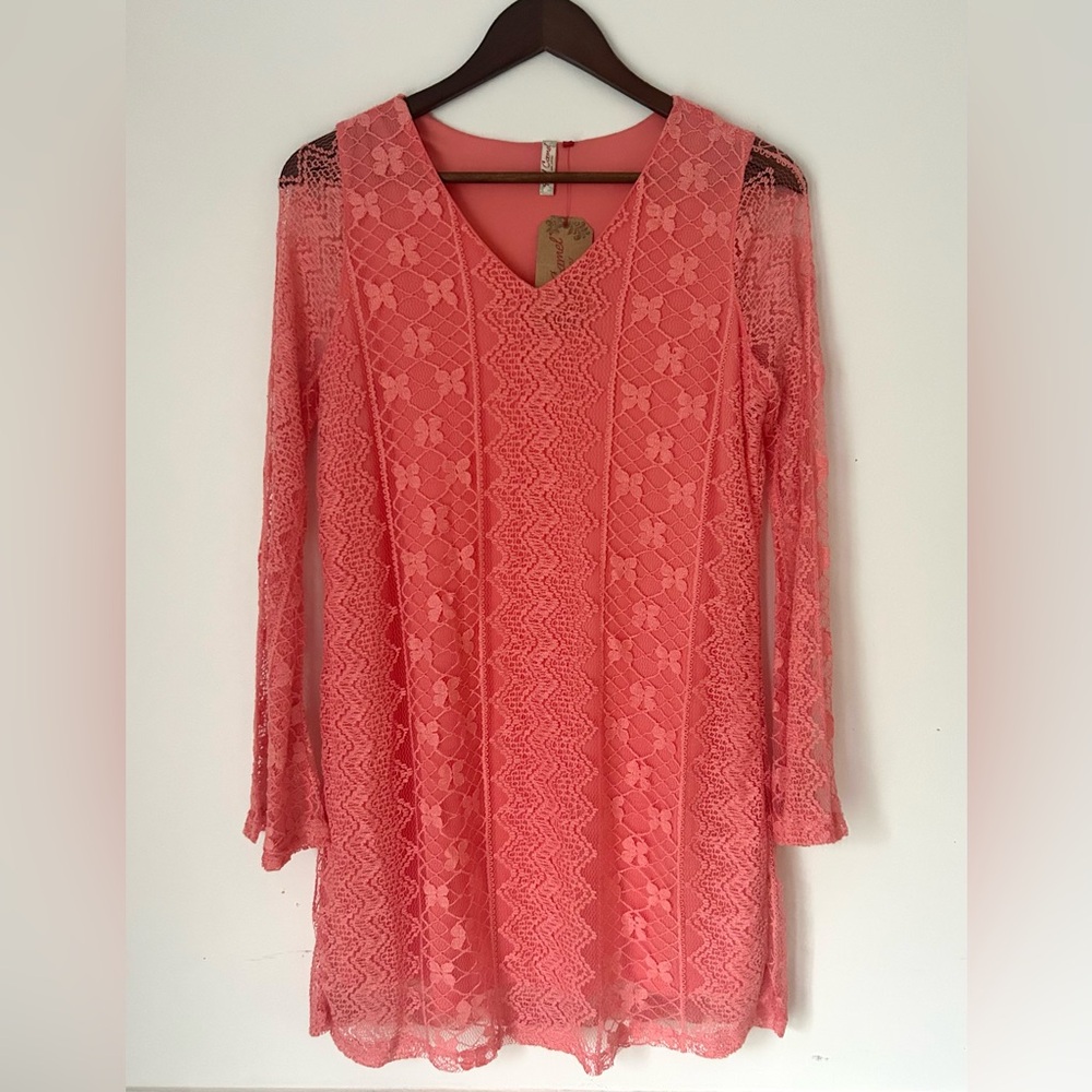 Boho Lace Tunic Top | Red Camel | New With Tags (NWT) | Size Medium |